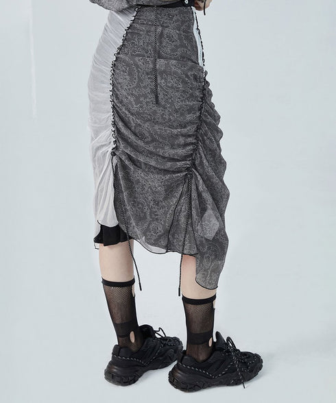 Drape Gather Lace Skirt